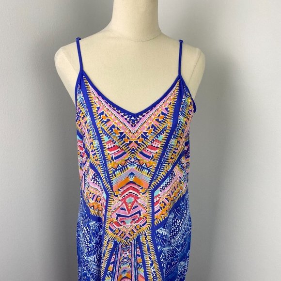 Mambo Size 10 Women's Maxi Summer Dress Colourful Lightweight - Picture 2 of 11